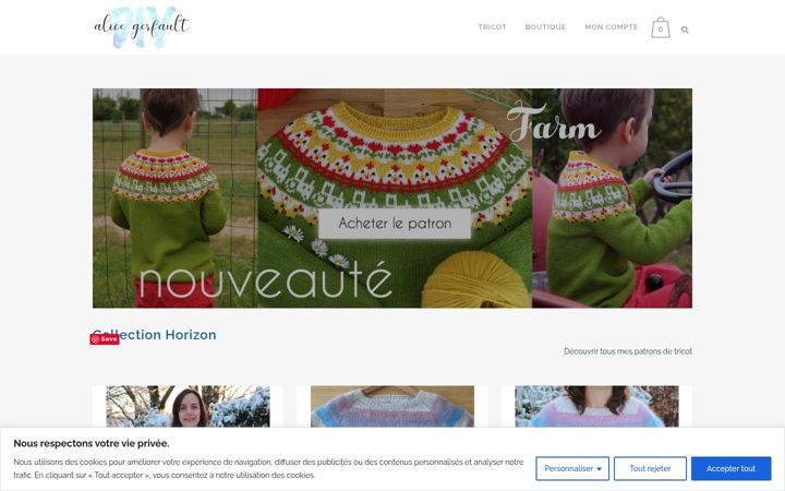 Screenshot of alice-gerfault.com