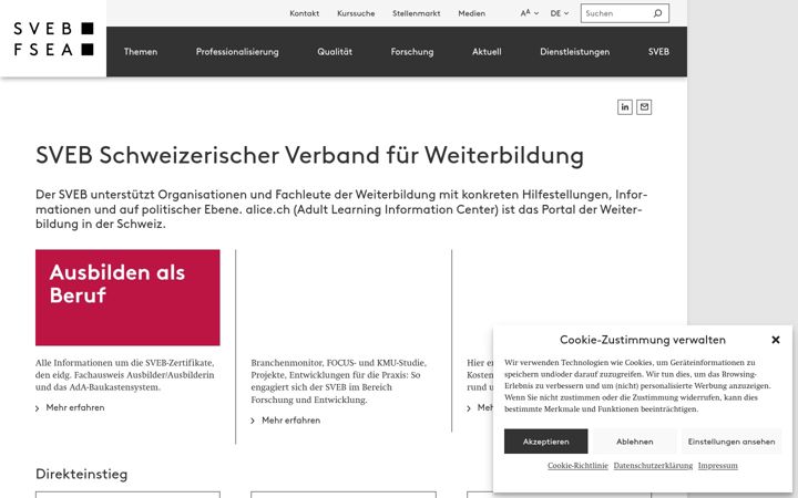 Screenshot of alice.ch
