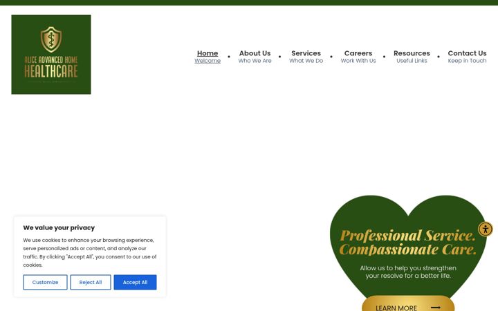 Screenshot of aliceadvancedhealthcare.com