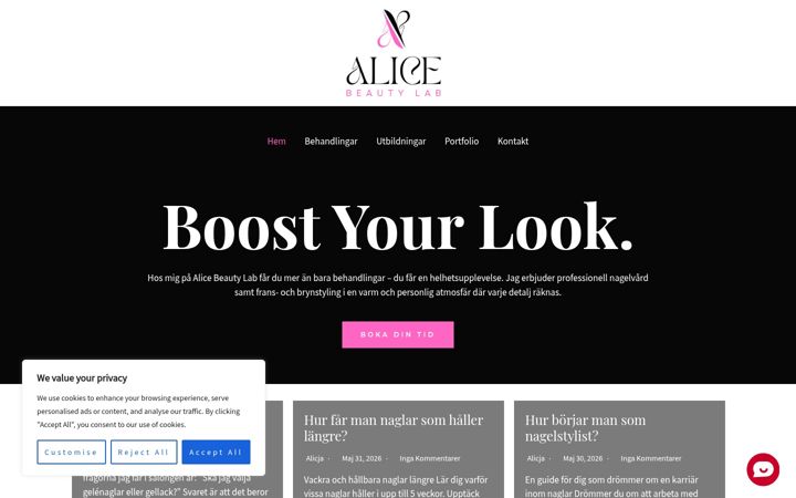 Screenshot di alicebeautylab.se