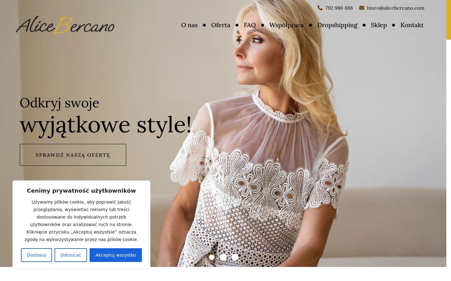 Screenshot del banner di consenso mostrato prima di qualsiasi interazione