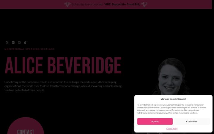 Screenshot of alicebeveridge.com