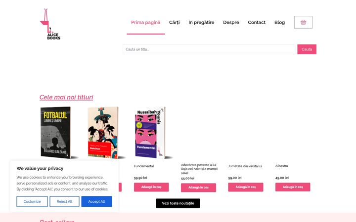 Screenshot of alicebooks.ro