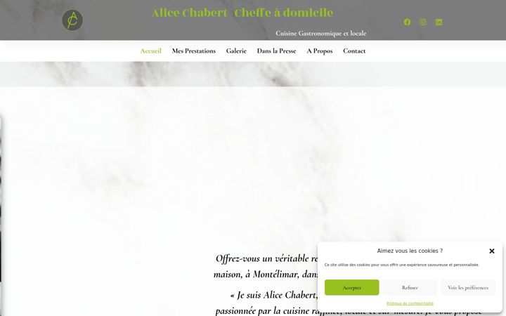 Screenshot of alicechabert.fr