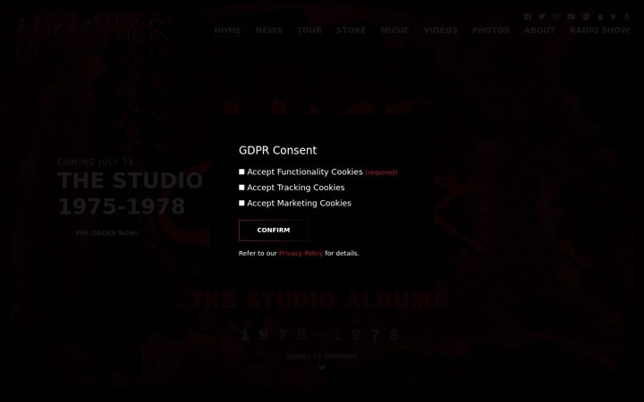 Screenshot of alicecooper.com