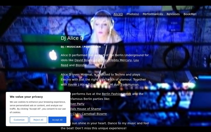 Screenshot stránky aliced.rocks