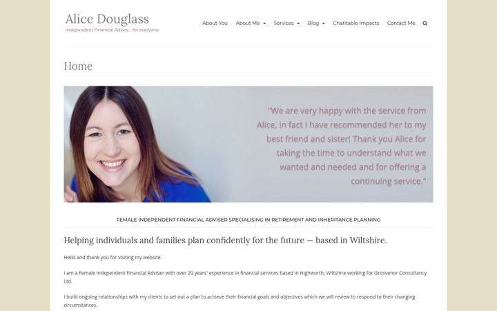 Screenshot of alicedouglass.co.uk