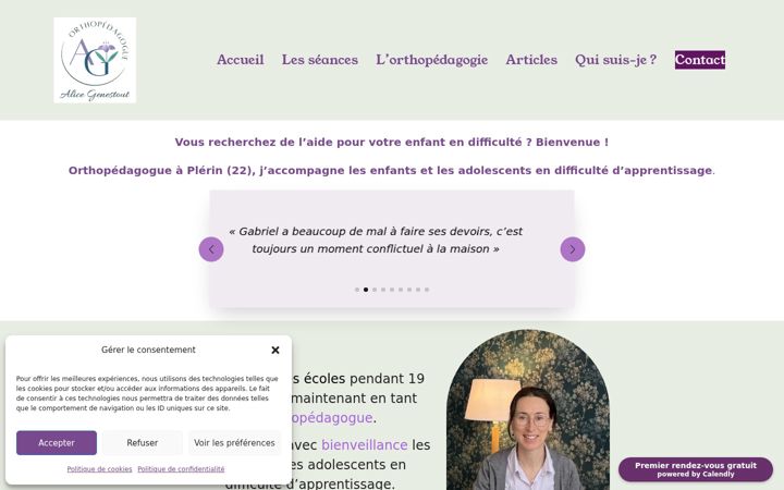 Screenshot of alicegenestout-orthopedagogue.fr