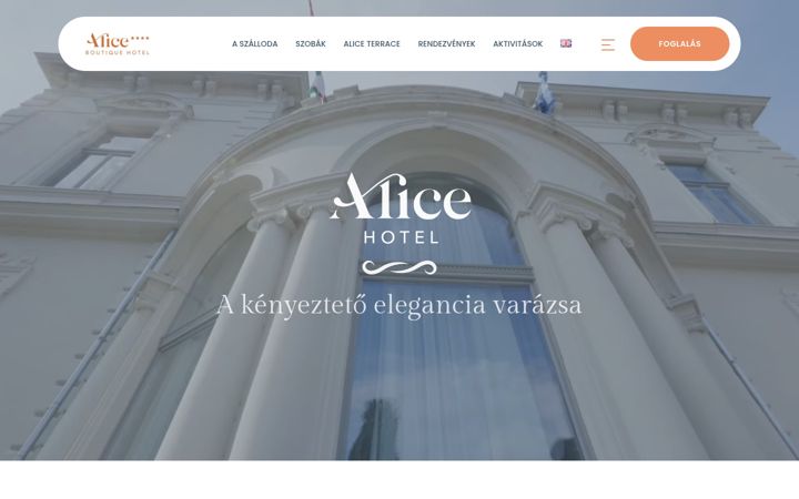 Screenshot of alicehotel.hu
