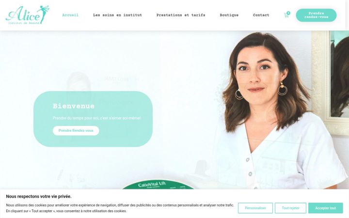 Screenshot of aliceinstitutdebeaute.ch