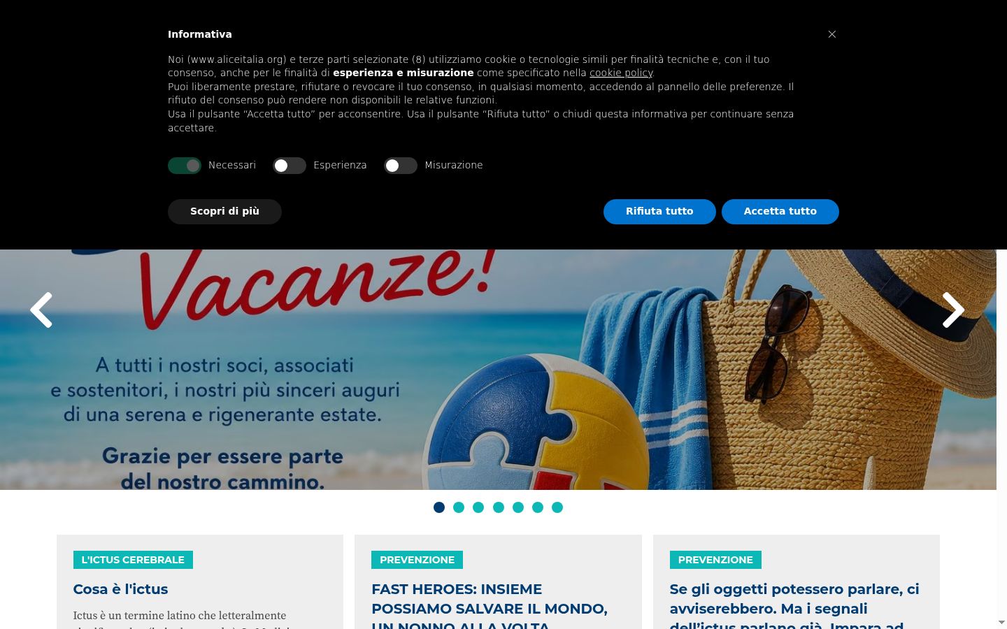 Screenshot of the consent banner shown before any interaction