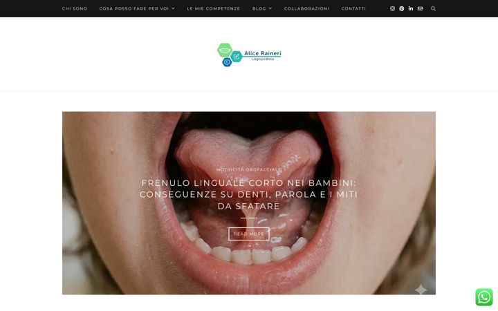 Screenshot of alicerainerilogopedista.it