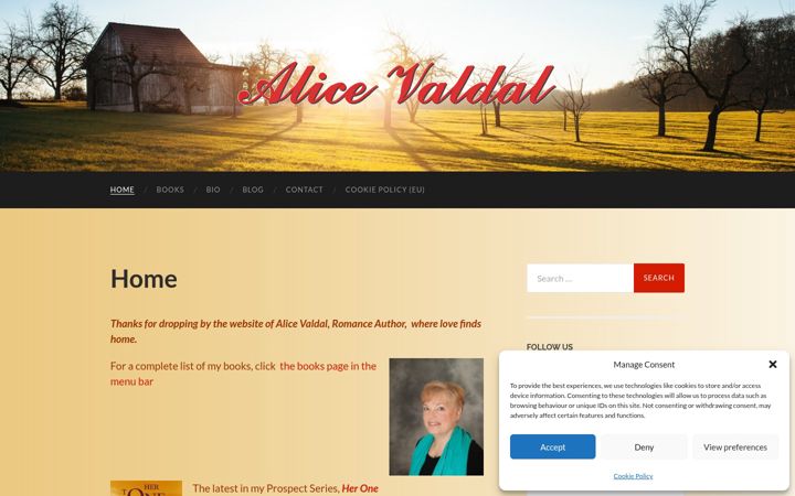 Screenshot of alicevaldal.com