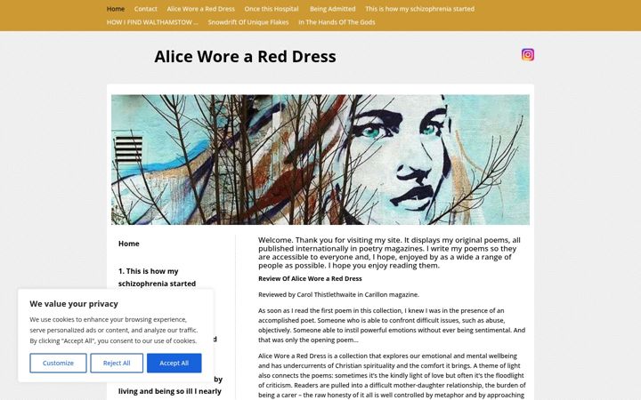 Screenshot von aliceworeareddress.co.uk
