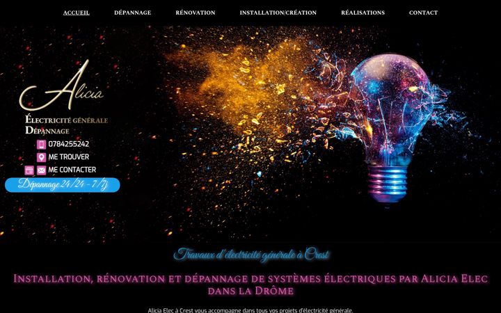 Screenshot of alicia-elec.fr