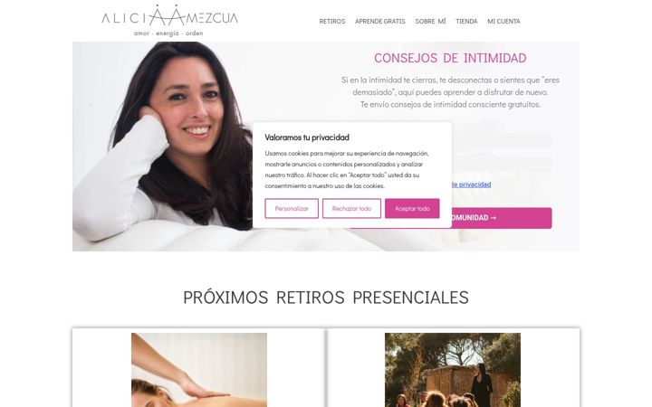 Screenshot of aliciaamezcua.com