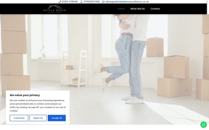 Screenshot of aliciabakerconsultancy.co.uk