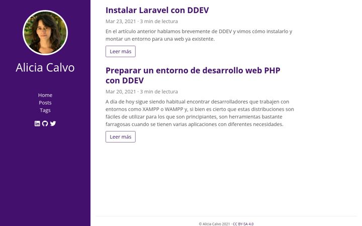 Screenshot of aliciacalvo.com