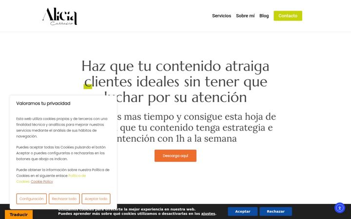 Screenshot of aliciacarrasco.net