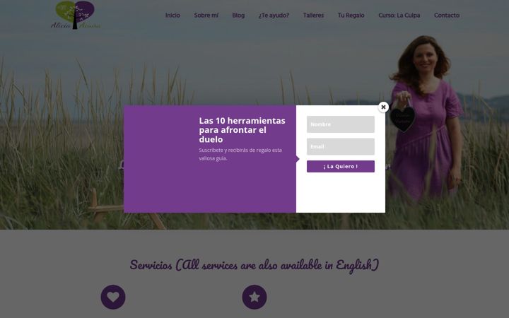 Screenshot of aliciacuna.com