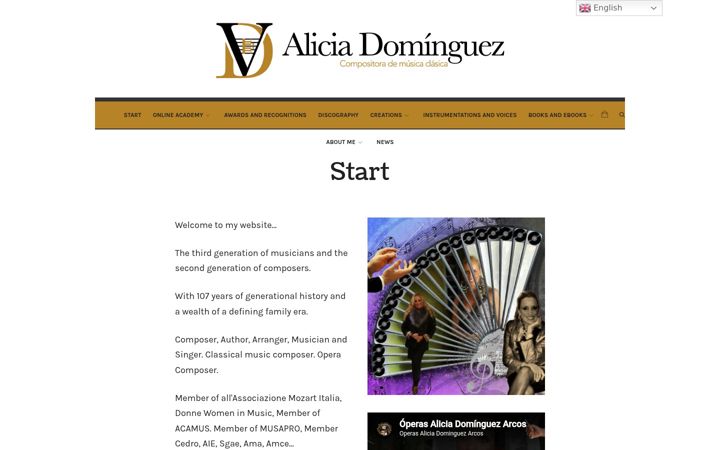 Screenshot of aliciadominguez.com