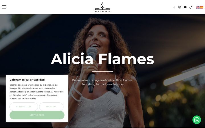 Screenshot of aliciaflames.com