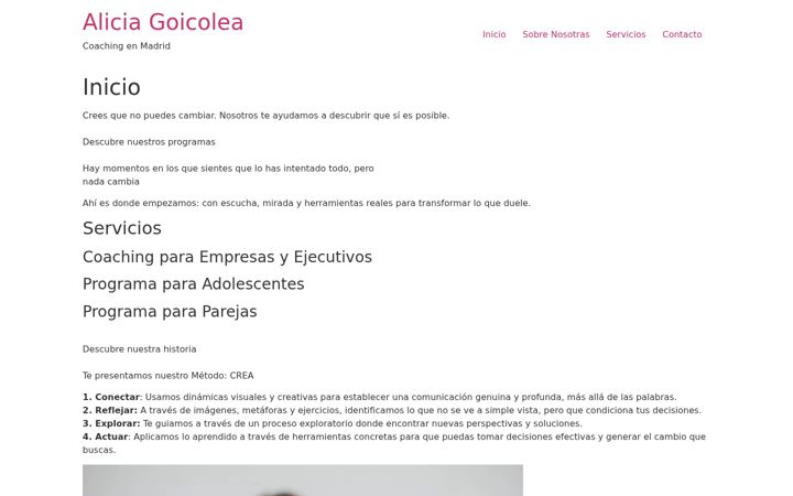 Screenshot of aliciagoicolea.com