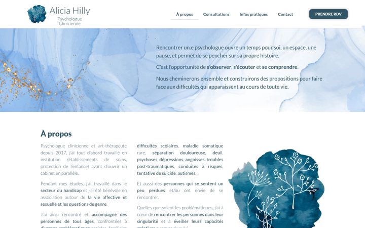 Zrzut ekranu aliciahillypsychologue.com