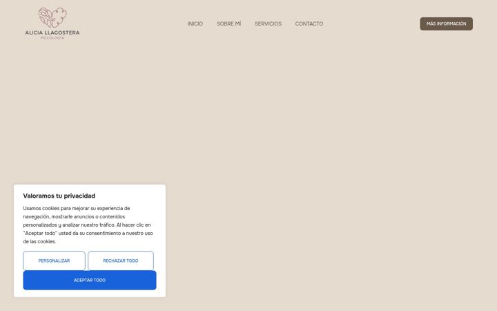 Screenshot of aliciallagosterapsicologia.es