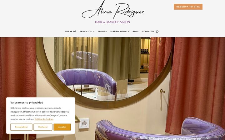 Screenshot of aliciarodriguezbeauty.com