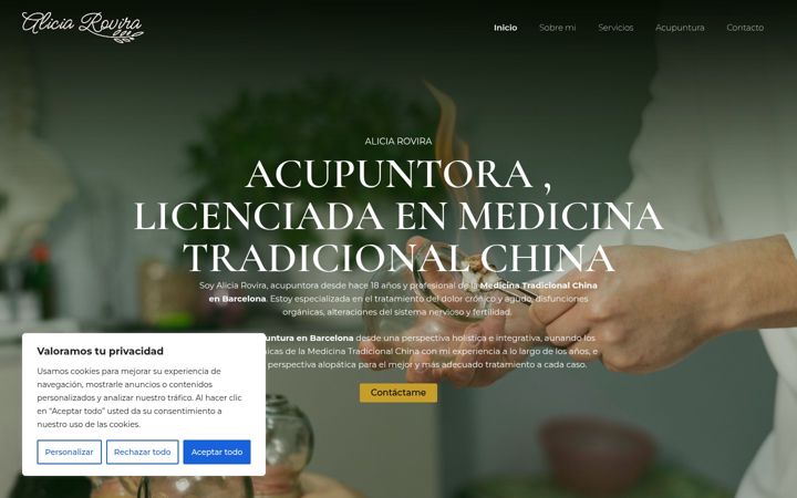 Screenshot of aliciarovira.com