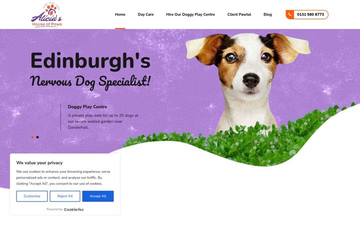 Екранна снимка на aliciashouseofpaws.co.uk