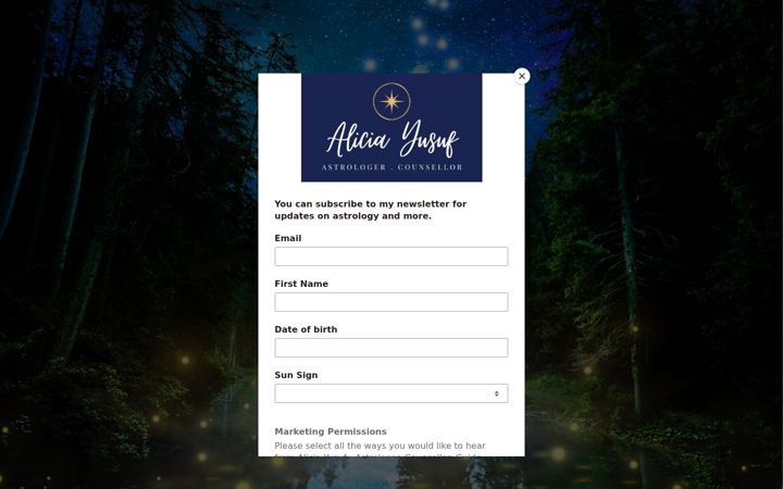 Screenshot of aliciayusuf.com