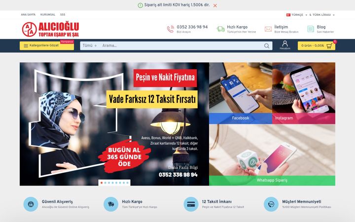Screenshot of alicioglu.com.tr