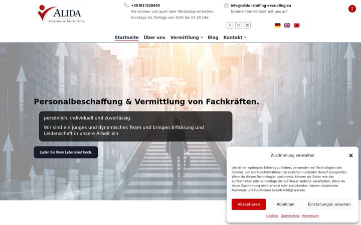 Captură de ecran a alida-staffing-recruiting.eu