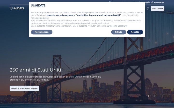Screenshot of alidays.it