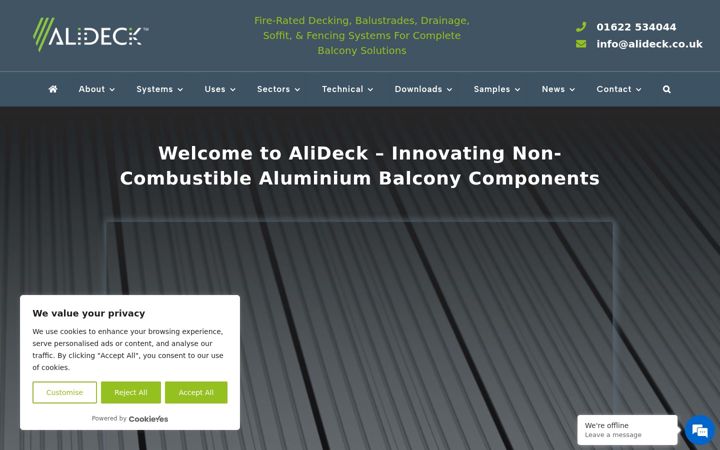 Captură de ecran a alideck.co.uk