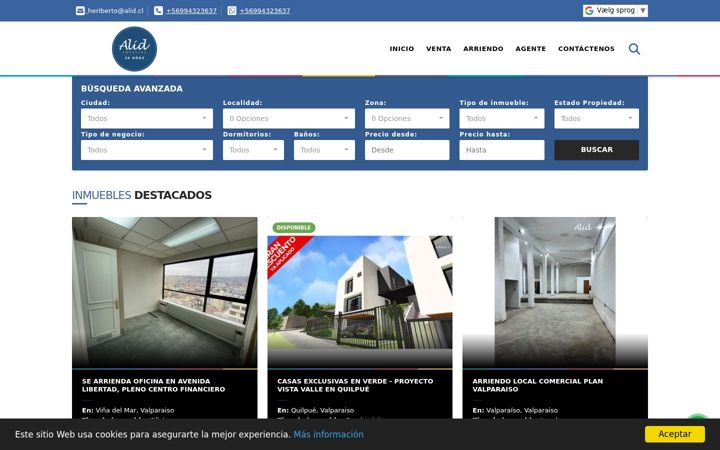 Screenshot of alidpropiedades.cl