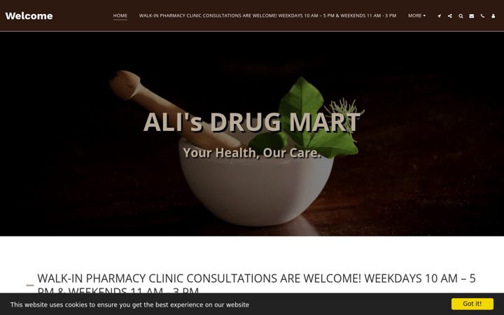 Screenshot of alidrugmart.com