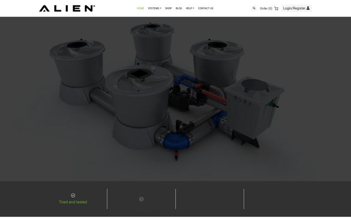 Screenshot of alienhydroponics.co.uk