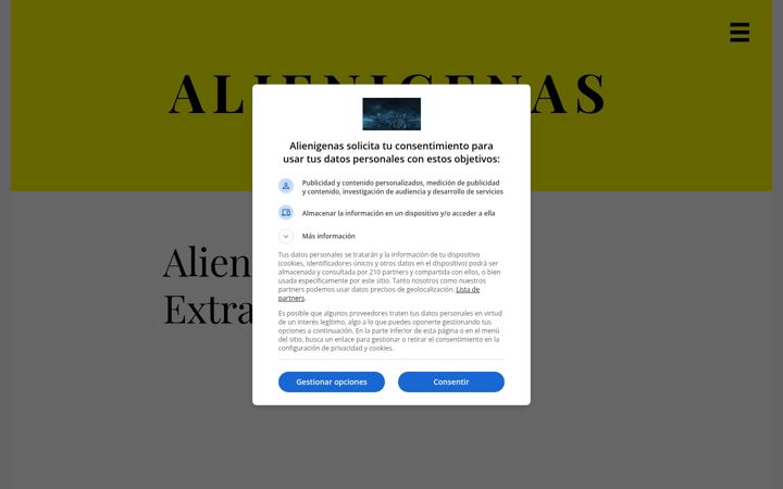 Screenshot of alienigenas.net