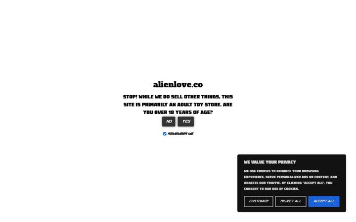 Captură de ecran a alienlove.co