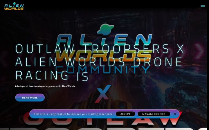 Screenshot του alienworlds.io