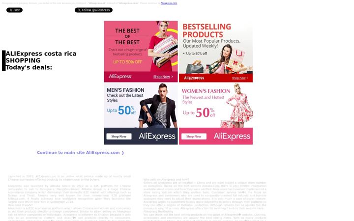Screenshot of aliexpress.cr
