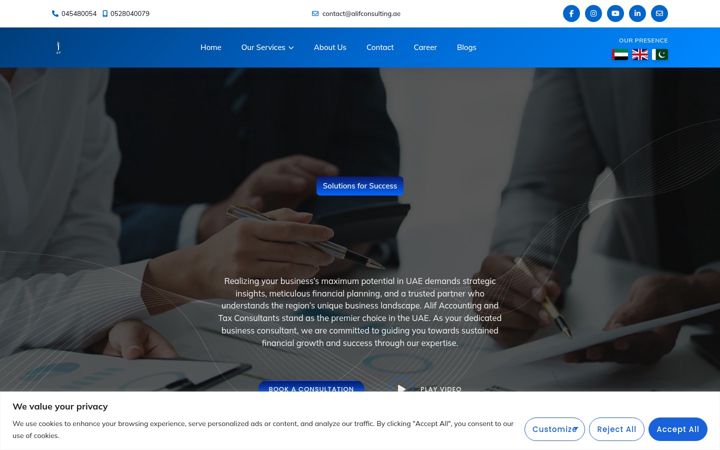 Screenshot of alifconsulting.ae