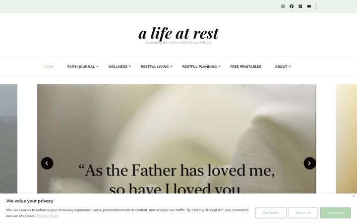 Screenshot of alifeatrest.com