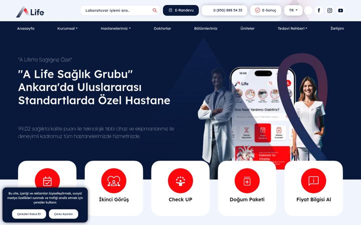 Screenshot of alifehospital.com.tr