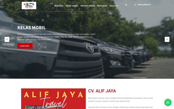 Screenshot von alifjayarentcar.com