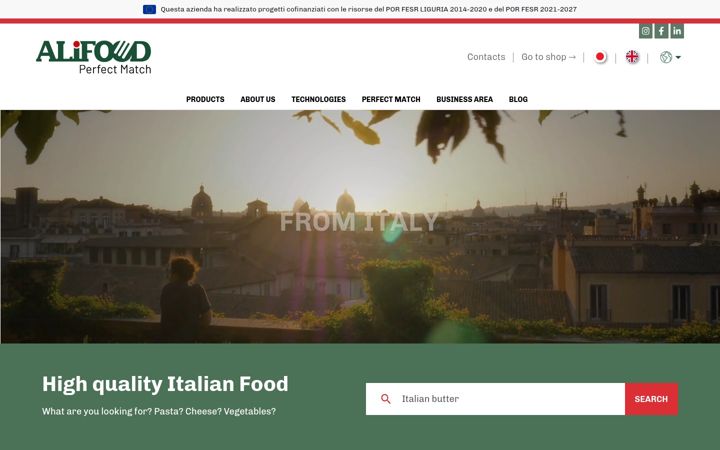 Screenshot of alifoodsrl.com