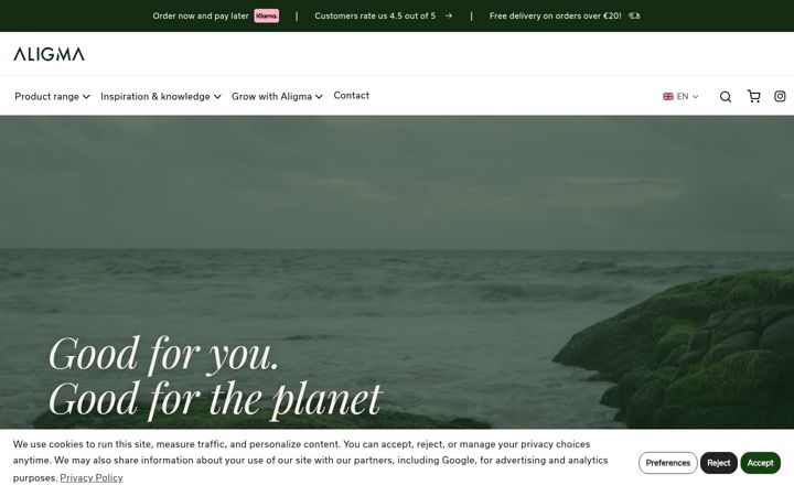 Screenshot of aligma.eu